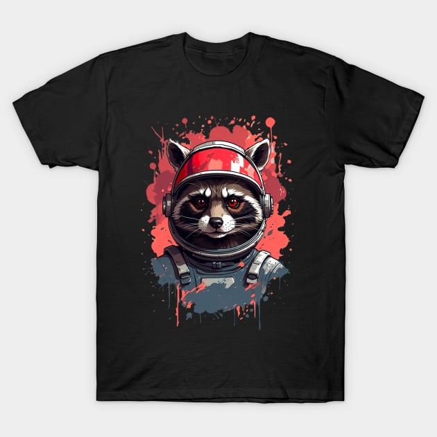 Space Pioneer Raccoon T-Shirt by Penguin-san